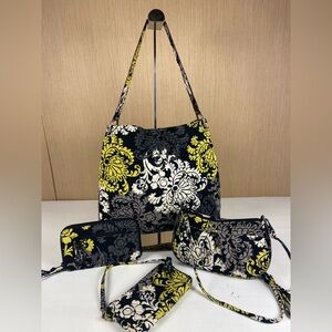 Vera Bradley 4pc Matching Bag Set Shoulder Bag Crossbody Wristlet Wallet Floral